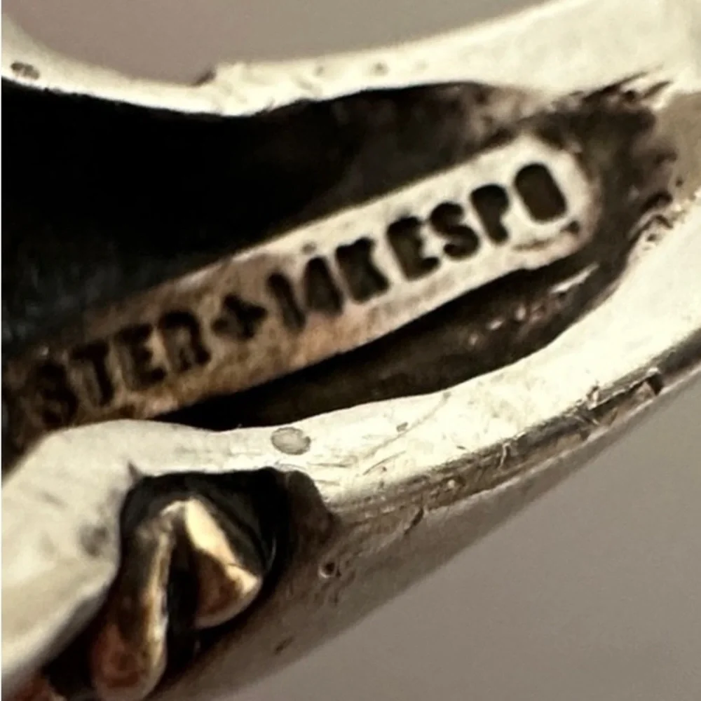 925 silver 14k yellow gold Elegant Silver Ring - Picture 4 of 13